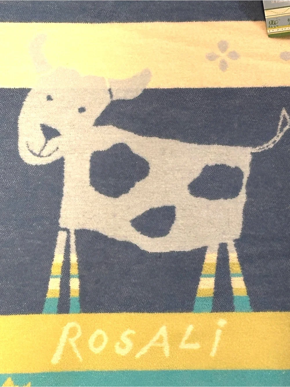 NWT David Fussenegger Striped Baby Blanket Kinderdecke Juwel  with Animal Print